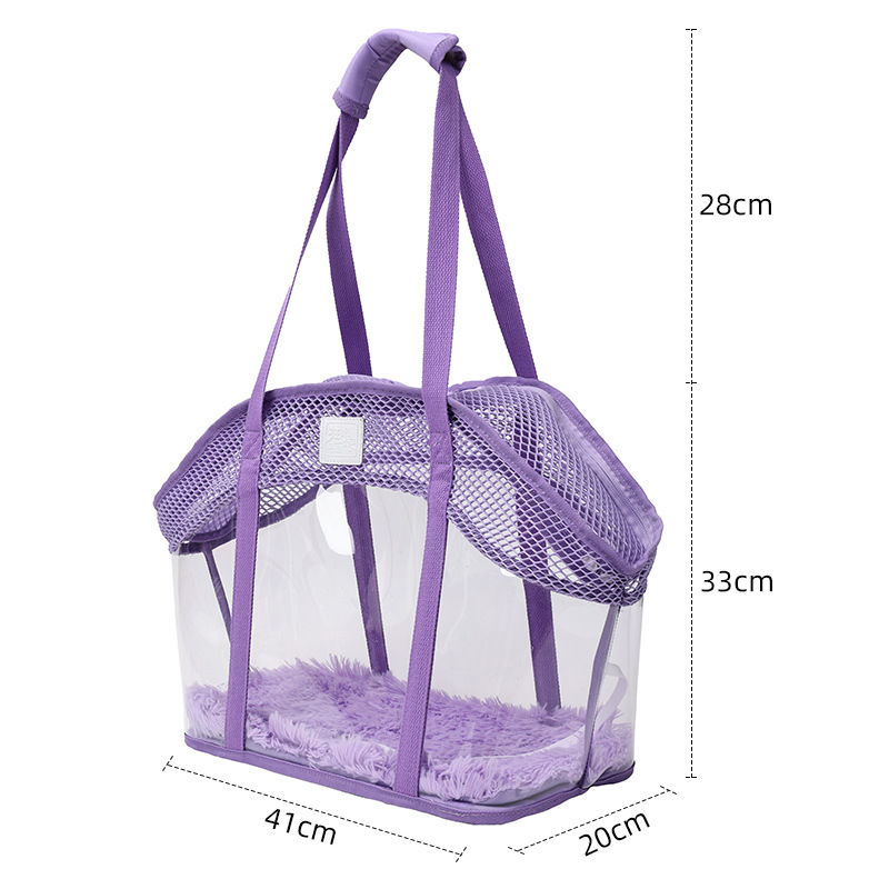 Kisállat válltáska, négyoldalas, lélegző hálós, kényelmes macskatáska, beépített biztonsági kötéllel, menekülő macskatáska