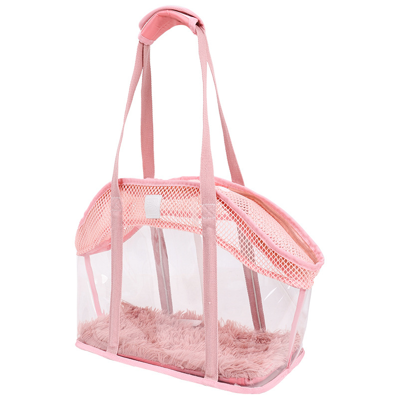 Kisállat válltáska, négyoldalas, lélegző hálós, kényelmes macskatáska, beépített biztonsági kötéllel, menekülő macskatáska