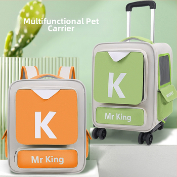 Gyárilag közvetlen macskatáska kimenő kutyáknak hordozható kisállat gurulós tok macska bőröndtáska dupla vállra akasztható kisállat táska