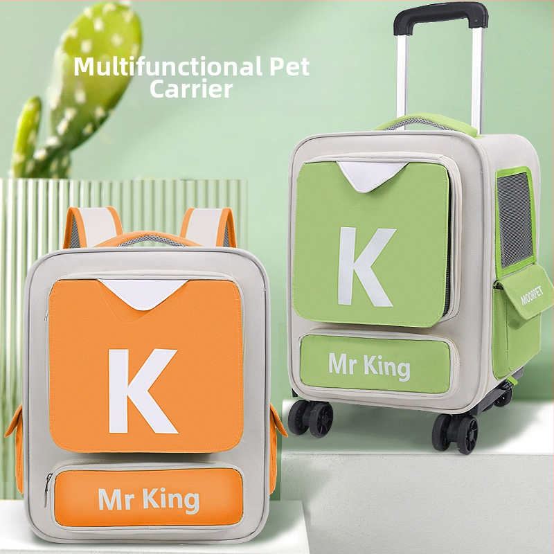 Gyárilag közvetlen macskatáska kimenő kutyáknak hordozható kisállat gurulós tok macska bőröndtáska dupla vállra akasztható kisállat táska