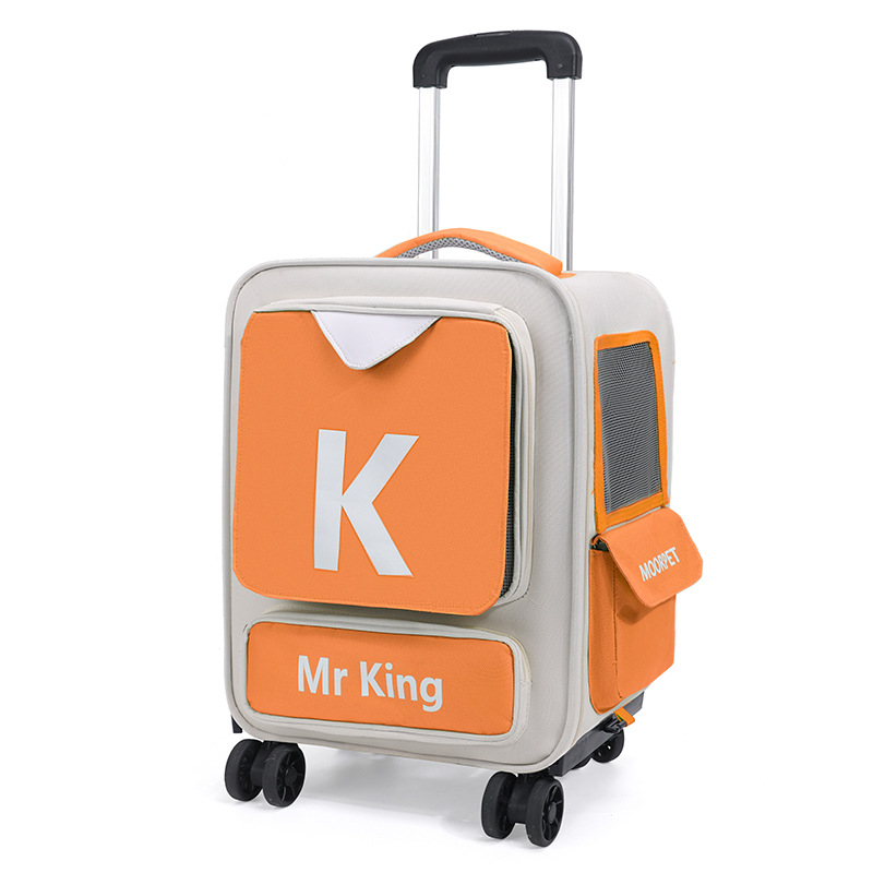 Gyárilag közvetlen macskatáska kimenő kutyáknak hordozható kisállat gurulós tok macska bőröndtáska dupla vállra akasztható kisállat táska