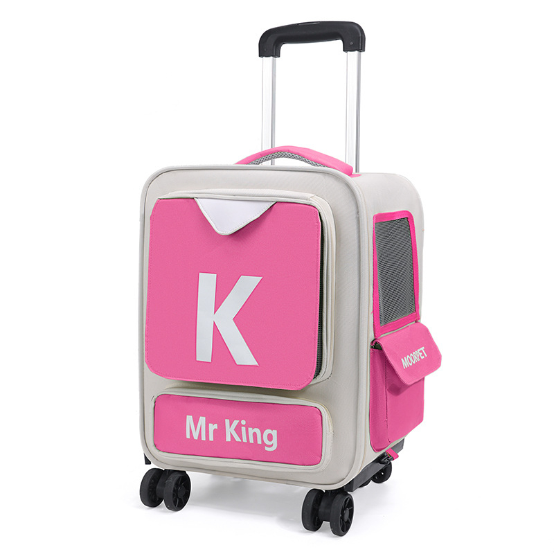 Gyárilag közvetlen macskatáska kimenő kutyáknak hordozható kisállat gurulós tok macska bőröndtáska dupla vállra akasztható kisállat táska