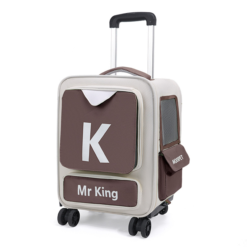 Gyárilag közvetlen macskatáska kimenő kutyáknak hordozható kisállat gurulós tok macska bőröndtáska dupla vállra akasztható kisállat táska