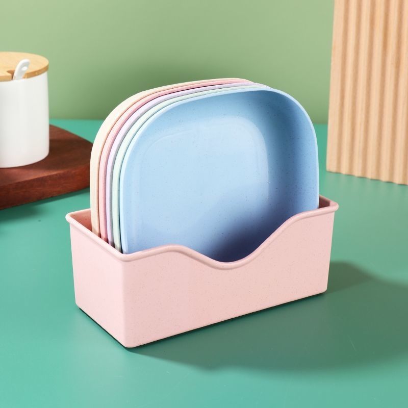 Japoniško stiliaus kaulinio porceliano indas namams, valgomojo stalo vaisių užkandžių lėkštė su pagrindu, kūrybinga maža plastikinė lėkštutė, atliekų padėklas