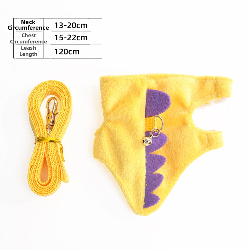 Dinoszaurusz húzókötél mellény stílusú kisállat póráz görénylánc kisállat róka kültéri elvesztésgátló hám húzókötél