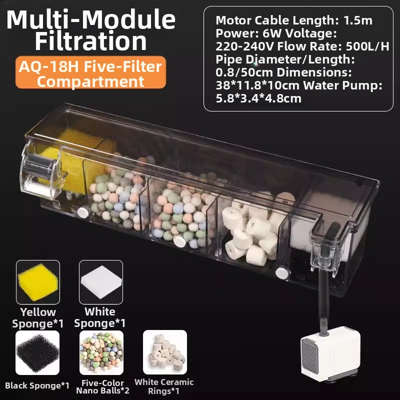 „Songbao“ sieninis žuvų akvariumo filtras, vėžlių akvariumo filtro dėžutė, trijų viename deguonies filtras, sieninis lašėjimo indas, didmeninė prekyba.