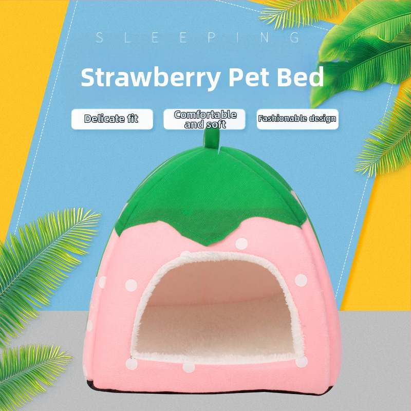 Aranyos epres macskafészek négy évszak beltéri Teddy Teddy Bomei mackó kennel kis kutyaszőnyeg