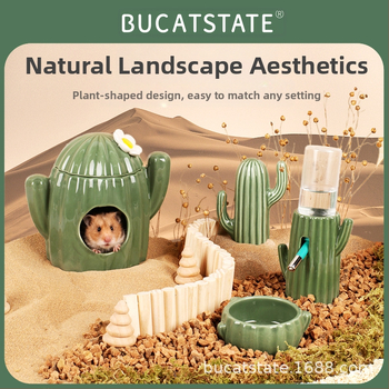 Buka Star kaktusehamstri pesa keraamiline kauss, pott, veepudel, veekeetjahoidja, Golden Bear Shelter, maastikutarbed