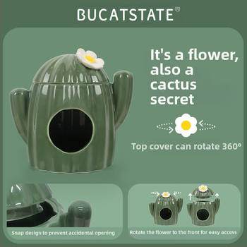 Buka Star kaktusehamstri pesa keraamiline kauss, pott, veepudel, veekeetjahoidja, Golden Bear Shelter, maastikutarbed