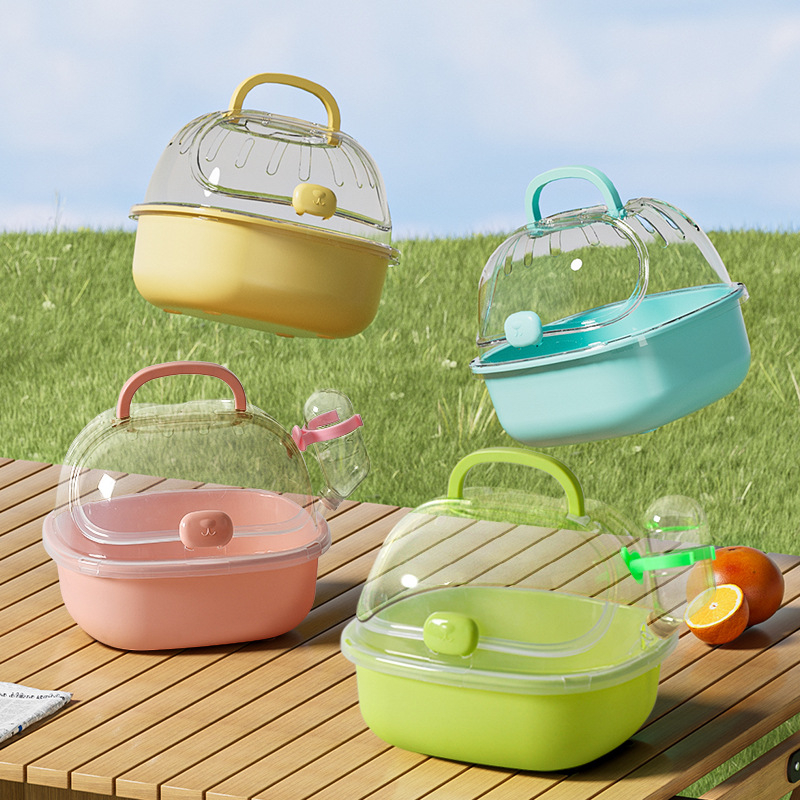 Hordozható hörcsögketrec, nagyméretű, aranymedve, Polly medve, egér külső ketrec, utazótáska, átlátszó, kimenő