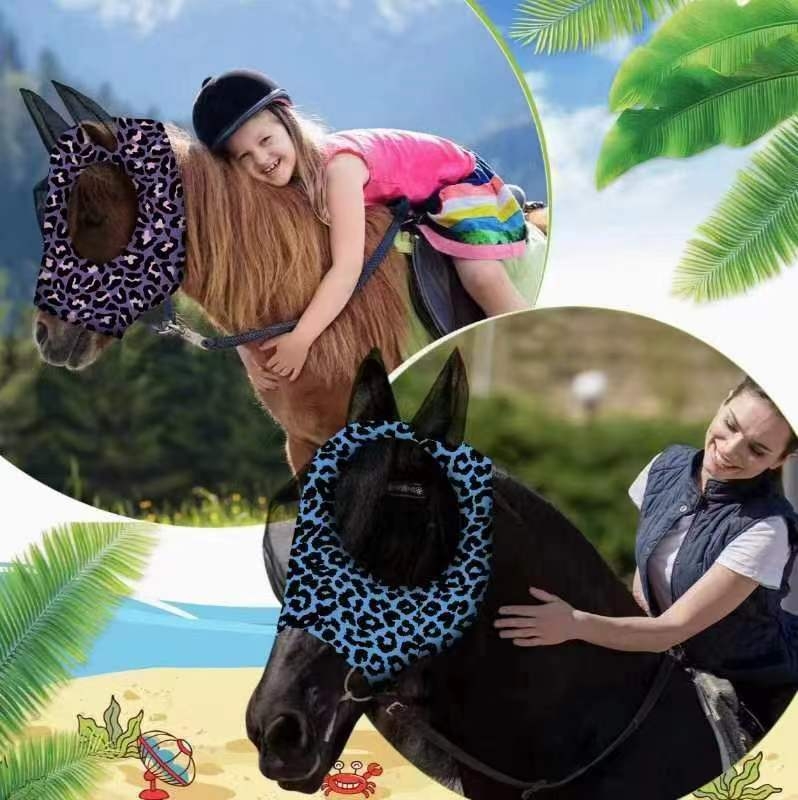 Gamykloje sandėlyje ir greitas pristatymas. Leopardo rašto arklio kaukė su tampria apsauga nuo uodų. Įvairūs spausdinti arklio galvos apdangalai. Jojimo reikmenys.