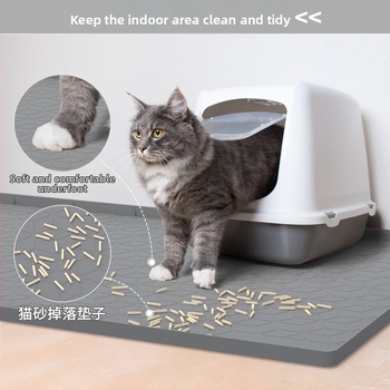 Προσαρμοσμένο χαλάκι σιλικόνης για κατοικίδια, ανθεκτικό στη φθορά και στις γρατσουνιές, εύκολο στον καθαρισμό, αντιολισθητικό και ανθεκτικό στις πιτσιλιές χαλάκι άμμου γάτας 28 ιντσών