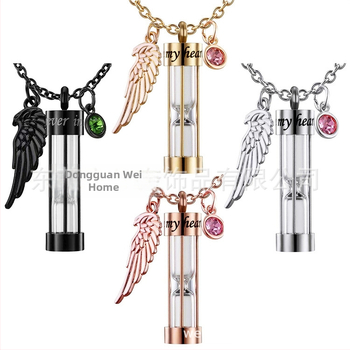 AliExpress Най-продаваното колие с пепел от пясъчен часовник, отварящо се, с бутилка парфюм, възпоменателно колие с пепел от котки и кучета и камък за рожден ден