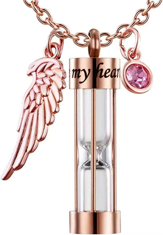 AliExpress Най-продаваното колие с пепел от пясъчен часовник, отварящо се, с бутилка парфюм, възпоменателно колие с пепел от котки и кучета и камък за рожден ден