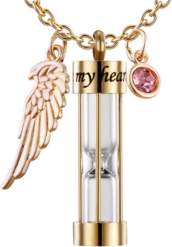 AliExpress Най-продаваното колие с пепел от пясъчен часовник, отварящо се, с бутилка парфюм, възпоменателно колие с пепел от котки и кучета и камък за рожден ден