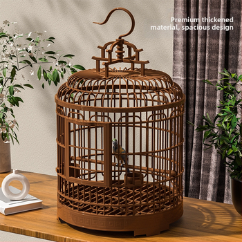 Κλουβί πουλιών πολυτελούς βίλας μεγάλο κλουβί μεταφοράς κατοικίδιων Vintage πλαστικό παιώνια δέρμα τίγρης μαργαριταρένιο κλουβί παπαγάλου πουλιών