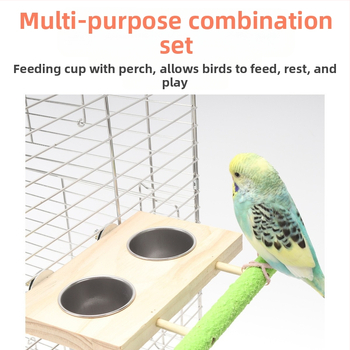 Δέρμα τίγρης παιωνία xuanfeng παπαγάλος παγωμένος μασίφ ξύλινο κουτί τροφής πουλιών τροφοδότης πουλιών ψαρόνι φλιτζάνι μπολ λεκάνης μασίφ ξύλινος σταθμός