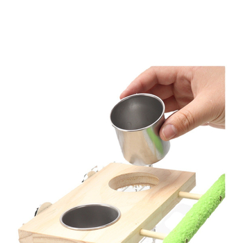 Δέρμα τίγρης παιωνία xuanfeng παπαγάλος παγωμένος μασίφ ξύλινο κουτί τροφής πουλιών τροφοδότης πουλιών ψαρόνι φλιτζάνι μπολ λεκάνης μασίφ ξύλινος σταθμός