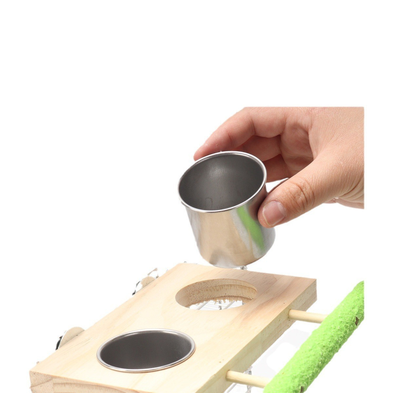 Tiigri nahast pojeng xuanfeng papagoi mattpuidust lindude toidukast lindude söögimaja kuldnokkade tass, kraanikauss, täispuidust jaam