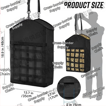Kis széna- és gyomtároló táska lovaknak, Oxford szövetből készült kopásálló szalmazsák, szénazsák, szalmazsák kisállatoknak
