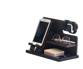 Fából készült mobiltelefon-bővítő kulcstartó pénztárca tartó óratároló táska férfiaknak ajándék születésnapi emléktárgy szerszámtároló