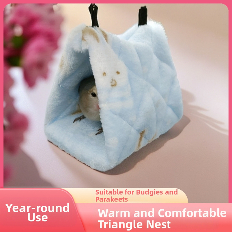 Flanelasto gnijezdo za hrčke, papige, brate, brate, BA, zimsko ptičje gnijezdo, vrećica s medom, toplo pamučno gnijezdo, trokutasto gnijezdo, pamučna viseća mreža