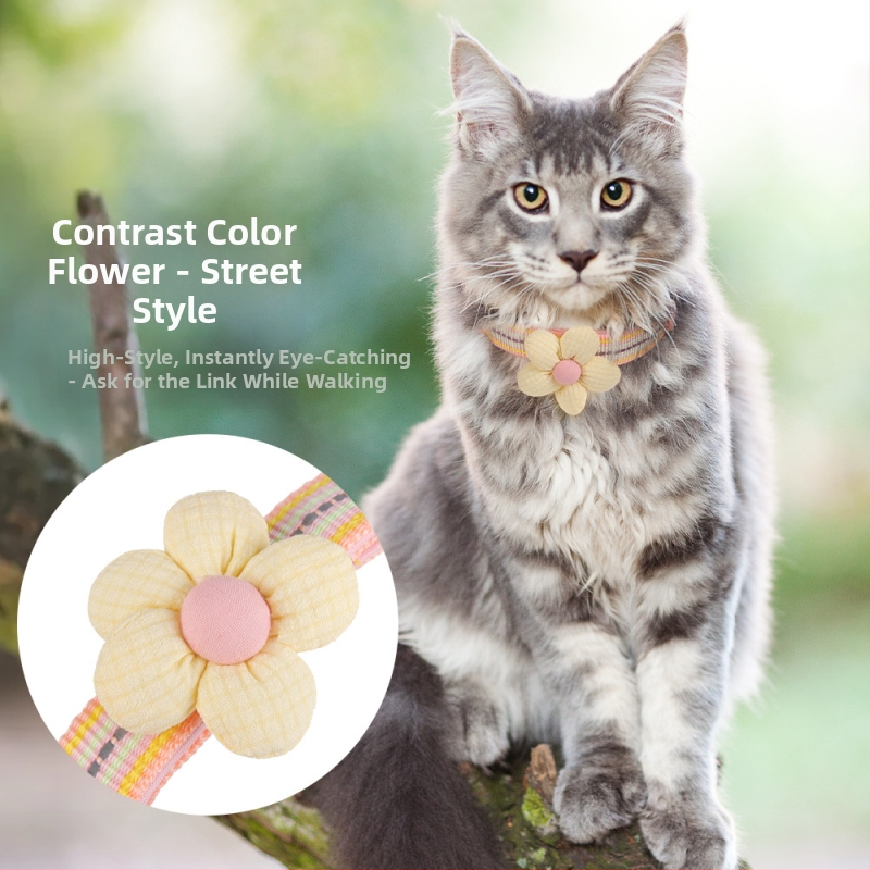 Нов нашийник за котки против откъсване, светлоотразителен нашийник против изгубване на котка, регулируем среден нашийник за домашни любимци