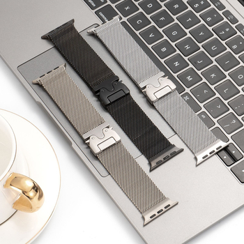 Κατάλληλο για το Apple Watch Strap S11, Επίσημο, Νέο Milanese Umbrella Buckle, Ανοξείδωτο Ατσάλι, Λουράκι S10