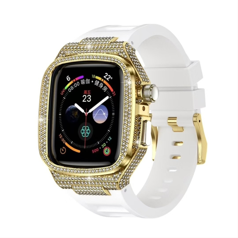 Apple Watch 10. generációs fémtok, szilikon Richard integrált módosított védőtok, all-inclusive sportcsuklópánt