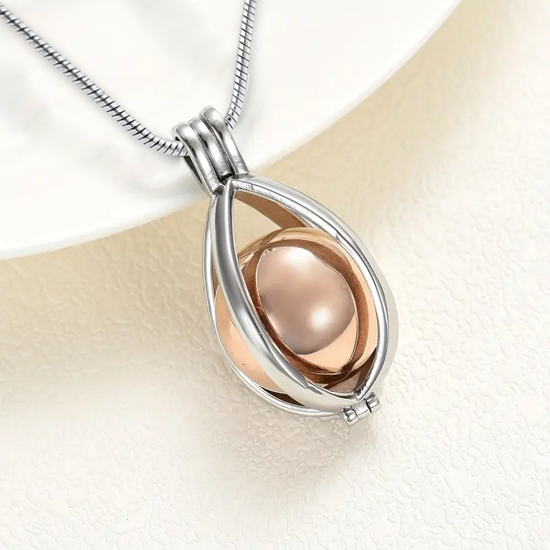 Väliskaubanduse uus pärlmutter roostevabast terasest parfüümipudeli kaelakee sugulaste lemmikloomade urni ripats tuhapurgi mälestuseks