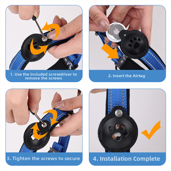 Κολάρο για κατοικίδια Airtag με μηχανική πόρπη, δερμάτινο νάιλον, ανθεκτικό στην έλξη, ανακλαστικό κολάρο σκύλου