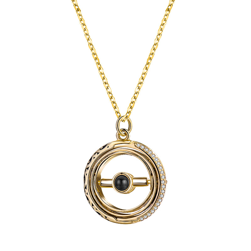 Projekcijas astronomiskās bumbas kaklarota ar s925 sudraba rotaslietām 100 valodās, viegla, grezna, moderna, vienkārša, ins stila atslēgas kaula ķēdes kulona