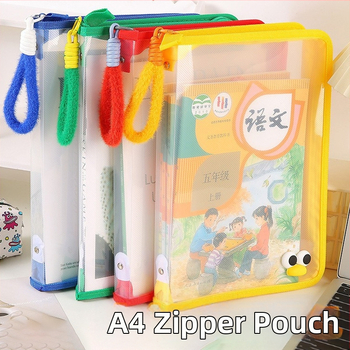 Ins College Student A4 failikott lukuga suure mahutavusega läbipaistev testpaber õpikute sorteerimine kaasaskantav hoiukott