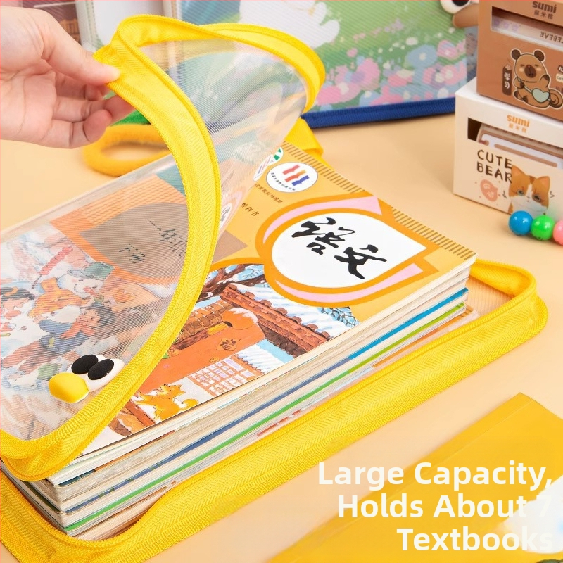 Чанта за документи с допамин, A4 с цип, прозрачна чанта за носене на учебници, плюшена преносима чанта за съхранение