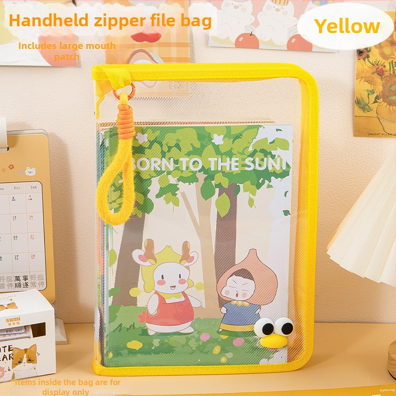 Dopamiini failikott A4 lukuga läbipaistev õpilasraamatute kandekott plush kaasaskantav hoiukott