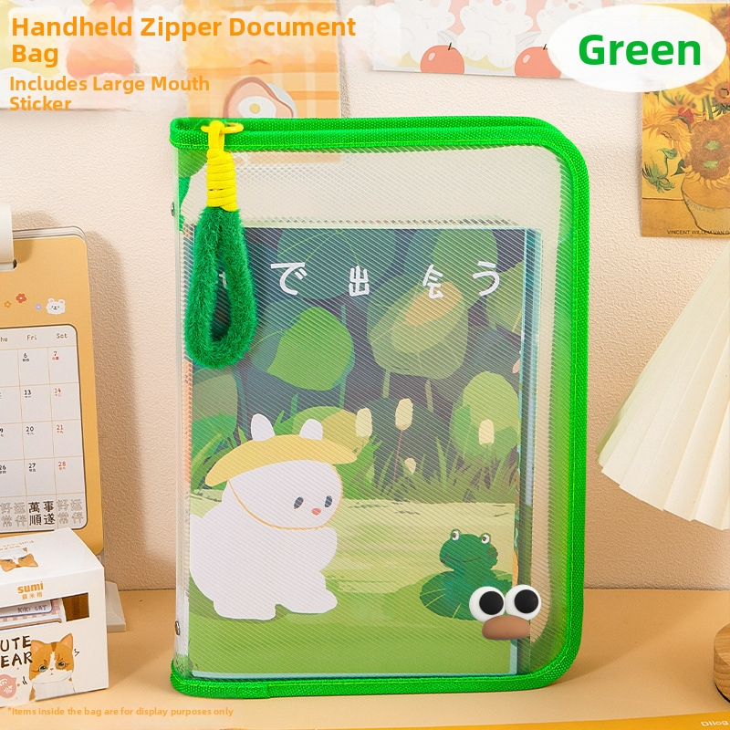 Dopamiini failikott A4 lukuga läbipaistev õpilasraamatute kandekott plush kaasaskantav hoiukott