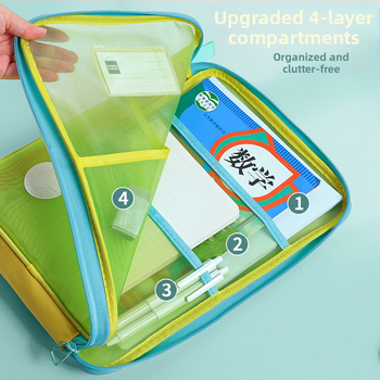 Huajie A4 failikott läbipaistev failikott suure avaga õppematerjalide kott õpilasele raamatukott õppeainete klassifitseerimise kott