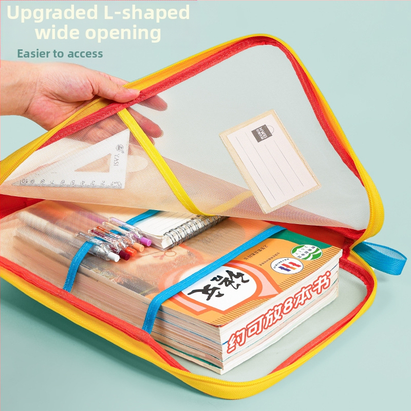 „Huajie“ A4 formato dokumentų krepšys, permatomas dokumentų krepšys su dideliu atidarymu, mokomųjų knygų krepšys mokiniams, dalykų klasifikavimo krepšys