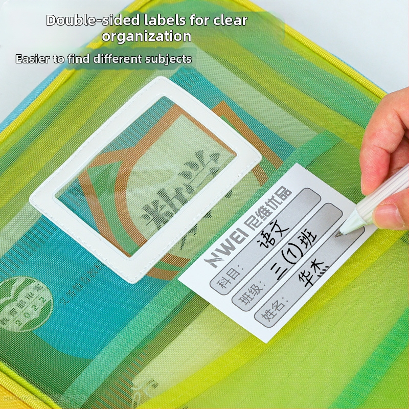 „Huajie“ A4 formato dokumentų krepšys, permatomas dokumentų krepšys su dideliu atidarymu, mokomųjų knygų krepšys mokiniams, dalykų klasifikavimo krepšys