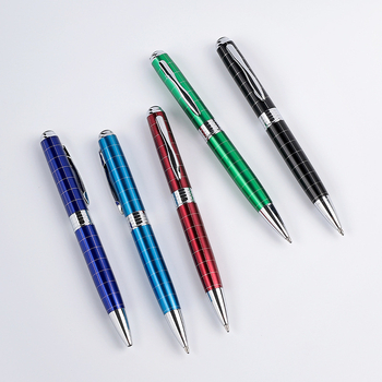 Κατασκευαστής χονδρικής πολύχρωμης περιστρεφόμενης μεταλλικής πλέξης στυλό με τυπωμένο λογότυπο για επιχειρήσεις, διαφημιστικό δώρο μεσαίου μεγέθους στυλό λαδιού