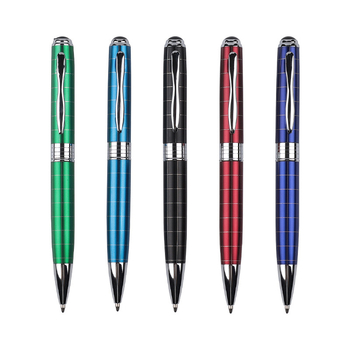 Κατασκευαστής χονδρικής πολύχρωμης περιστρεφόμενης μεταλλικής πλέξης στυλό με τυπωμένο λογότυπο για επιχειρήσεις, διαφημιστικό δώρο μεσαίου μεγέθους στυλό λαδιού