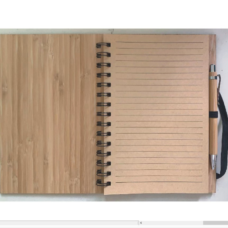 Pilna bambusa piezīmju grāmatiņa, radoša studentu kancelejas preču zīme, bambusa vāka piezīmju grāmatiņa, bambusa tāfeles piezīmju blociņš, bambusa spoļu grāmata