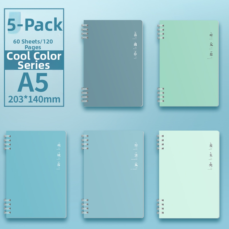 „Morandi“ spalvotas spiralinis užrašų knygelė B5 formatu, sustorintas spiralinis horizontalių linijų užrašų knygelė, vertingas studentų užrašų knygelė