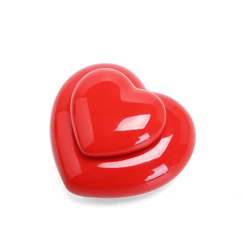 Kreatív szív alakú kerámia teáskanna mini lezárt tárolóedény pirula Rouge vízporos tégely kerámia kenőcsdoboz nagykereskedelem