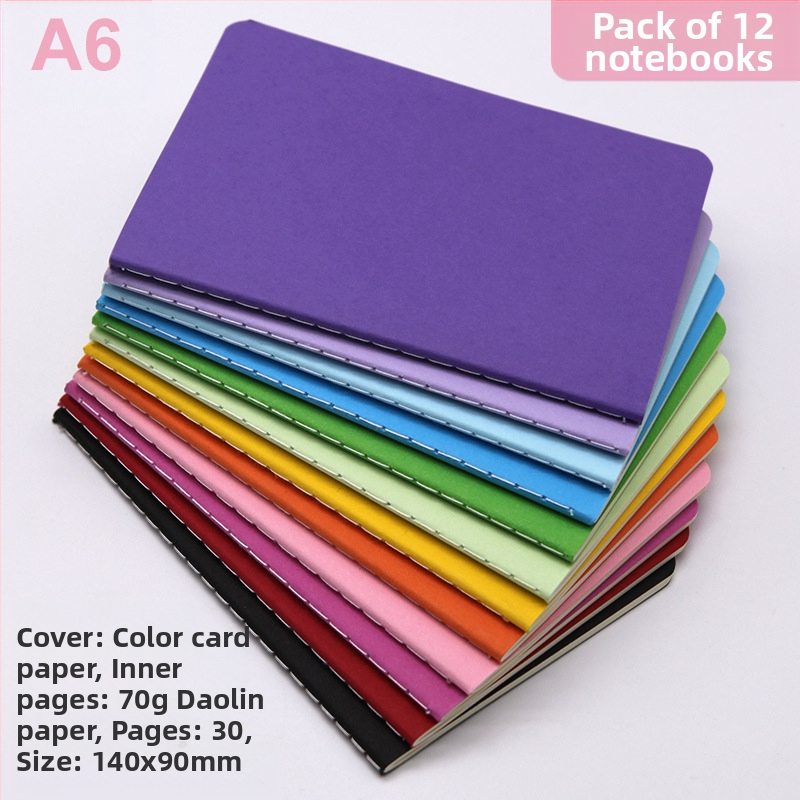 A6 värviline märkmik lihtne kaasaskantav märkmik vikerkaareõmblus see auto tasku see laos komplekt hulgimüük hulgimüük