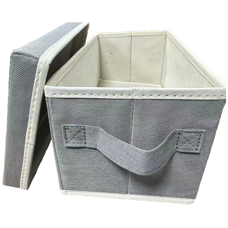 Riidest CD-de hoiukast, elutoa laua kokkupandav hoiukast, väikeste esemete hoiukast, kootud kaanega hoiukast