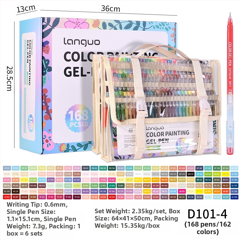 Sinise puuvilja käsiraamatu pliiatsikomplekt 168 värvi Suure mahutavusega käsiraamatu markeriga maalimispliiats Neutraalne pliiats Põhivärvi pliiats