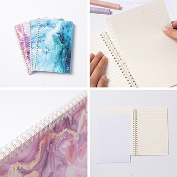 Pārrobežu spoļu grāmata 4 marmora raksta grāmata ar augstu krāsu vērtību ins vēja grāmata horizontālas līnijas piezīmju grāmatiņa