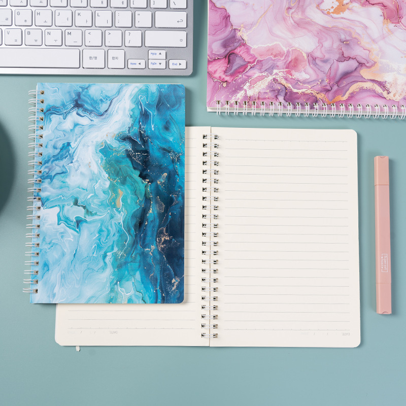 Pārrobežu spoļu grāmata 4 marmora raksta grāmata ar augstu krāsu vērtību ins vēja grāmata horizontālas līnijas piezīmju grāmatiņa