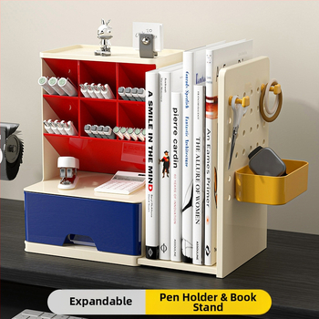 DIY Αναδιπλούμενο Βιβλιοστάσιο με Κεκλιμένη Στυλό, Φοιτητική Γραφείο, Επιφάνεια Εργασίας, Υψηλής Αξίας, Κουτί Αποθήκευσης, Οργανωτής, Rack